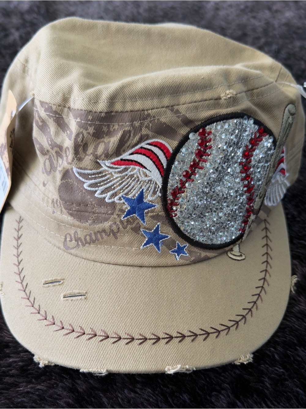 Khaki Cadet baseball and bat cap